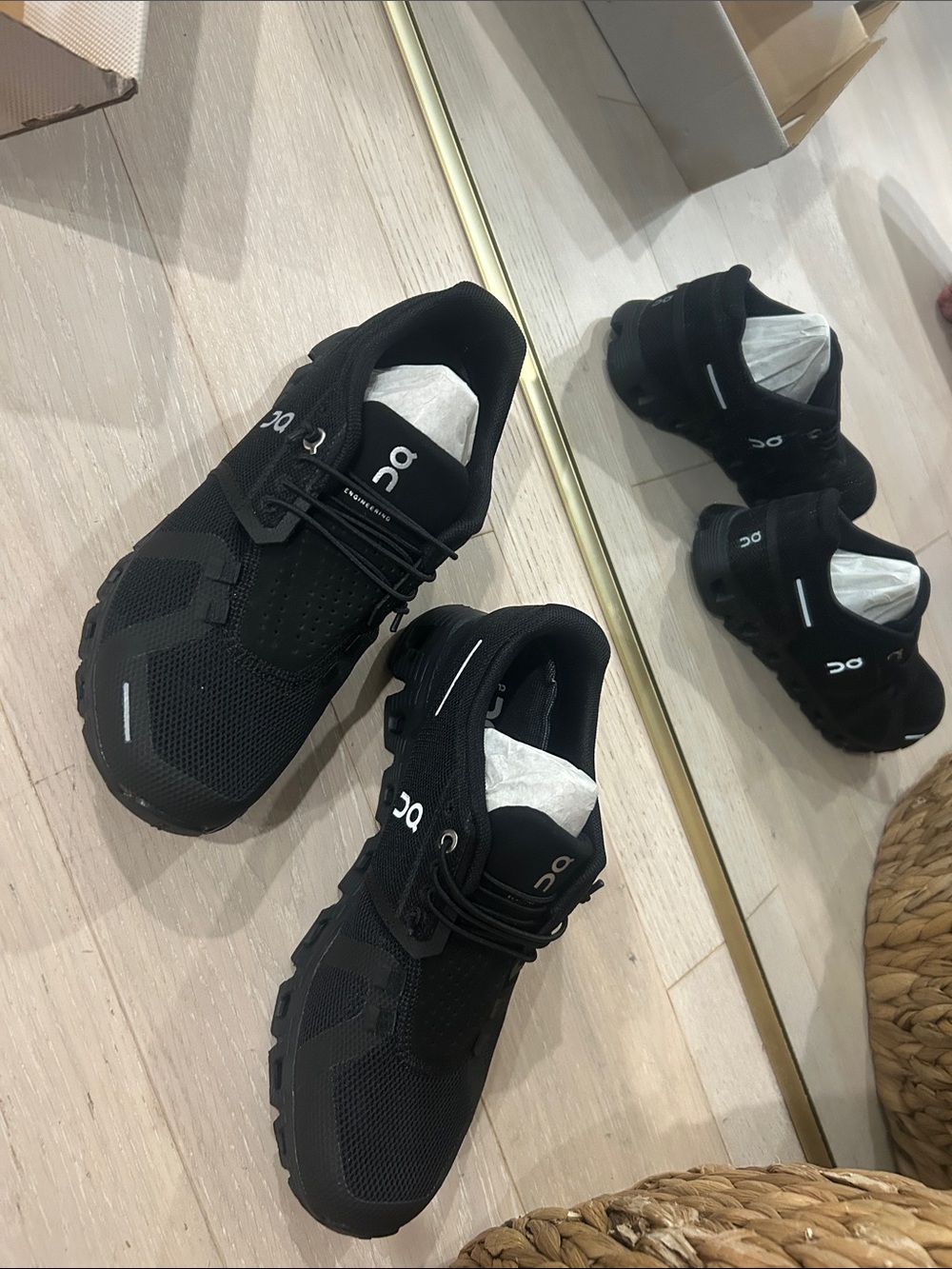 On Running Black Mesh Cloud Athletic Shoes with Reflective Accents - Picture 2 of 5